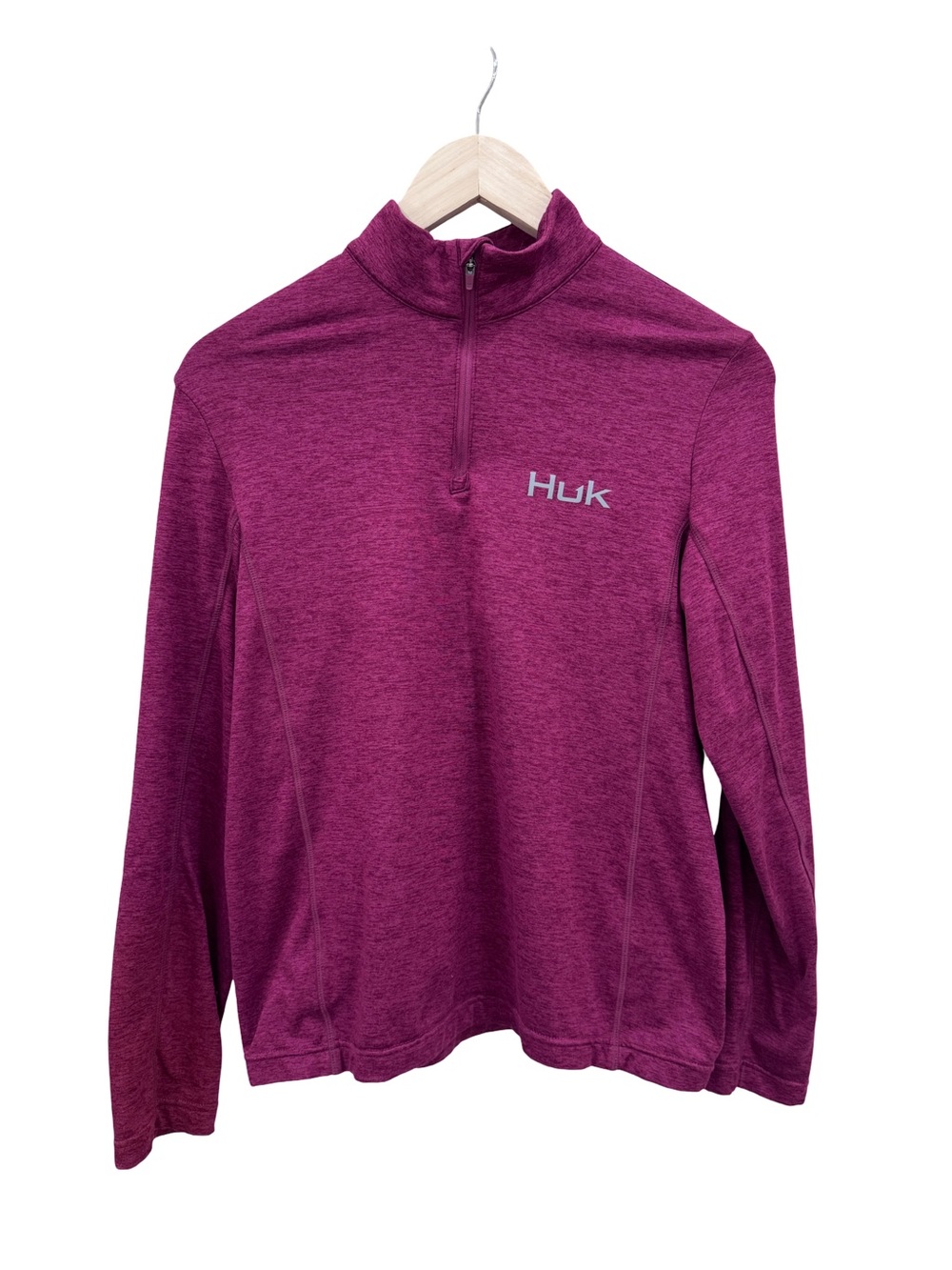 Women's Huk Coldfront + 1/4 Zip  Plum/Magenta Quarter-Zip Pullover
